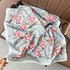 Silk scarf 71 * 71 imitation silk square scarf Korean atmosphere neck silk scarf flower pattern flower polka dot scarf
