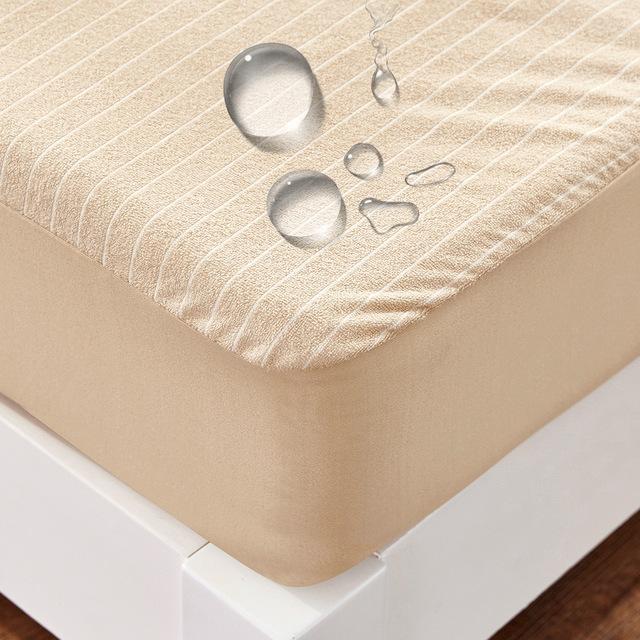 

Водонепроницаемый чехол для кровати, простыня из хлопка на резинке с эластичной полосой, защитный чехол для матраса с защитой от натяжения для двуспальной/двуспальной/двуспальной/королевской кровати 120x200x30cm золотой