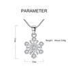 925 Sterling Silver Fashion Light Luxury Crystal Ice Flower Zircon Pendant Necklace Birthday Party Anniversary Gift
