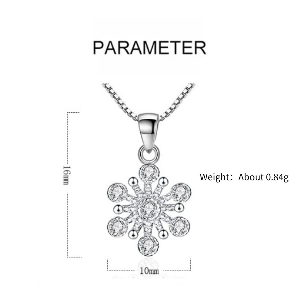 925 Sterling Silver Fashion Light Luxury Crystal Ice Flower Zircon Pendant Necklace Birthday Party Anniversary Gift