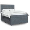 Vidaxl Letto Continentale Con Materasso, Grigio Scuro, 160X200Cm Velluto