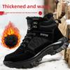 Steel Toe Safety Boots for Men Woman Winter Thickened Warm Boots Woman Sneakers Anti-smashing Work Shoes Men Protective 36-46