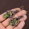 Natural Copper Green Turquoise Stone Handmade Copper Wire Wrap Earring 2.6 q0a42