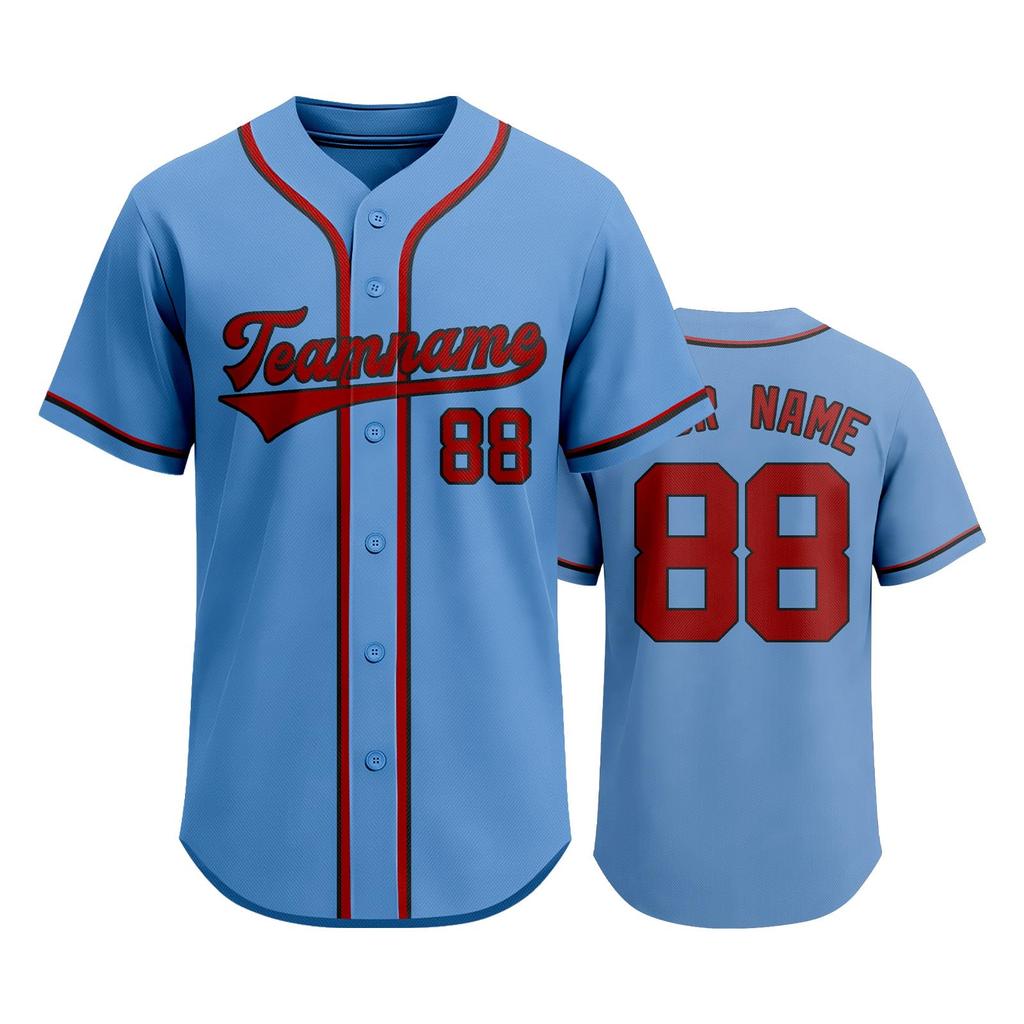 Anpassbares Baseballtrikot für Herren und Damen Button-Down Kurzarm Sporthemd Teamname Nummer Aufgedruckt Sportbekleidung