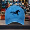 Flying Bird Horse Graphic Washed Cotton Baseball Cap Adjustable Vintage Casual Unisex Outdoor Hat