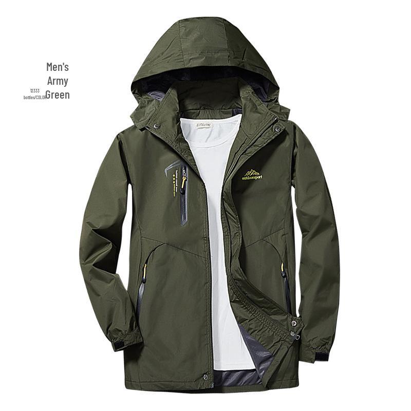 Unisex Lightweight Waterproof Windbreaker for Spring and Autumn - Single Layer Jacket for Outdoor and Mountaineering.