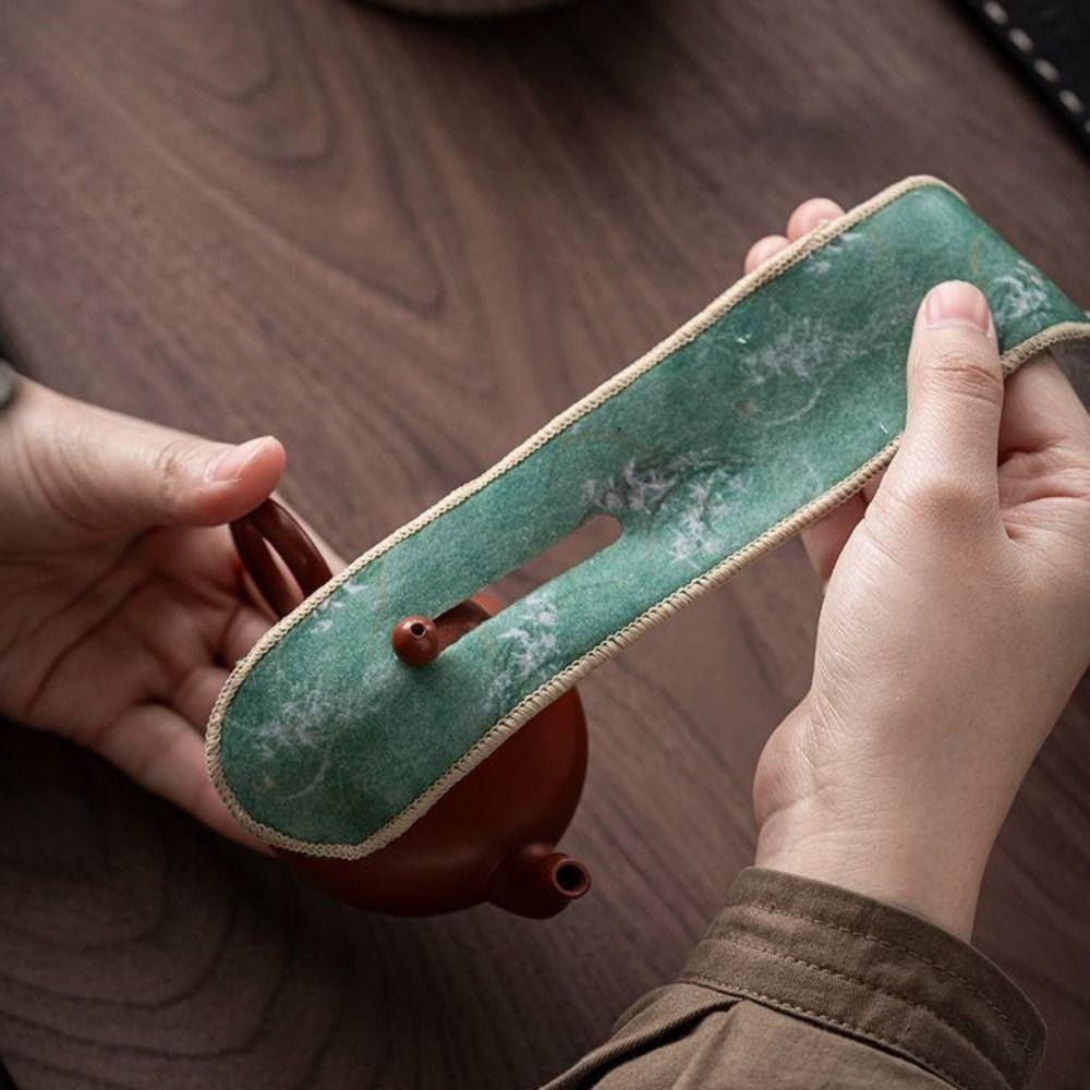 Anti-Drop Teapot Cover Cloth Suede Teapot Carrying Cover Retro Tea Accessories Tea Ceremony