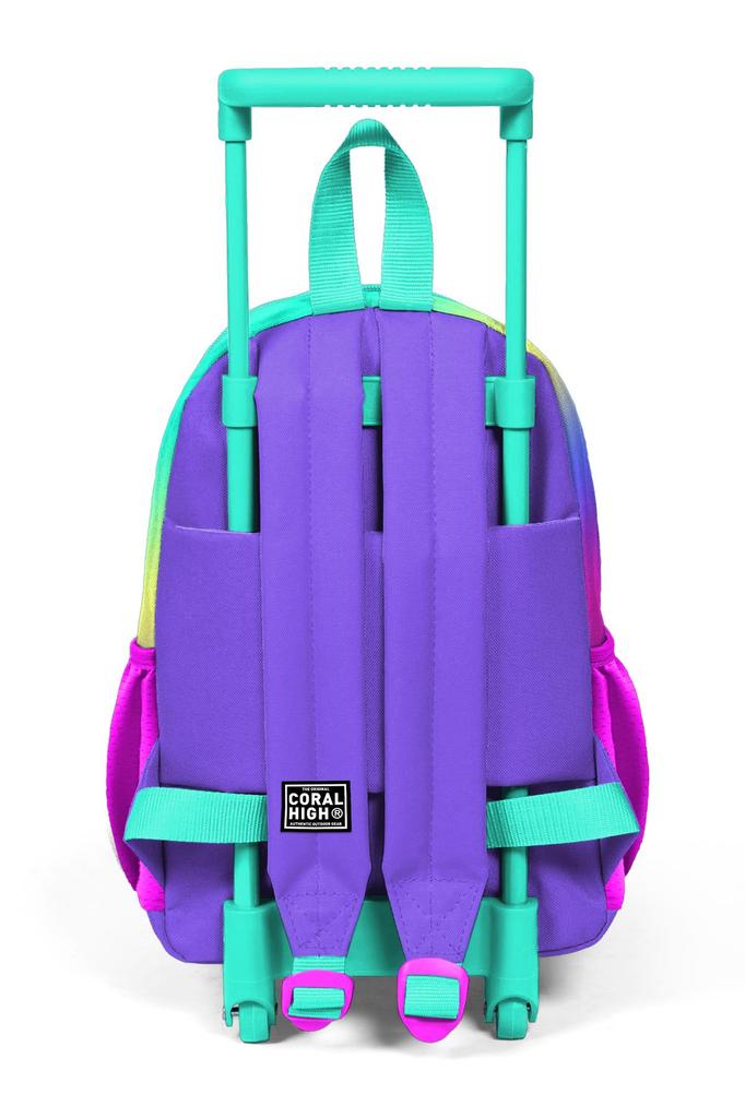 Minik Yuva Squeegee Rucksack Lavendel Wassergrün Einhorn gemustert zwei Fächer 24029