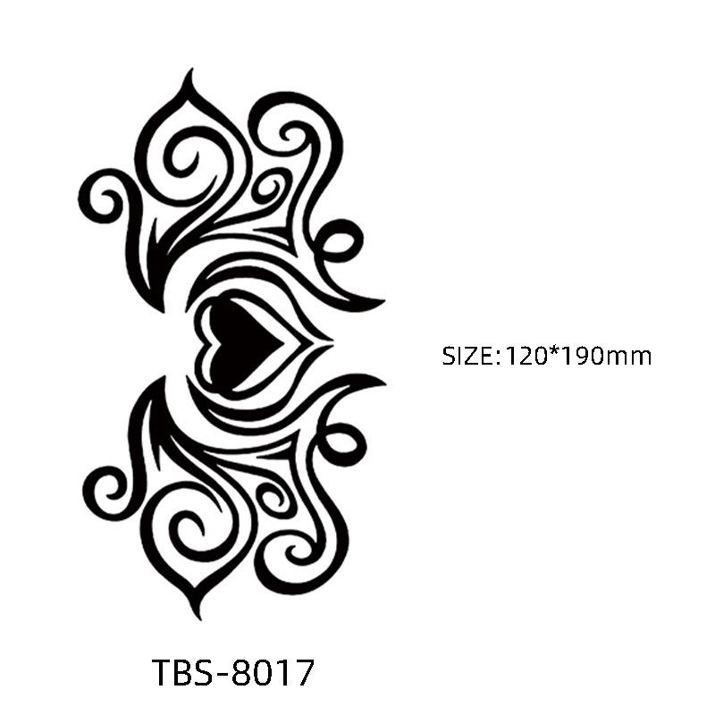 Waterproof Semi-Permanent Black & White Totem Flower Tattoo Stickers