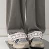 Tencel denim straight-leg pants women's spring and summer new high-waisted and thin small lace casual wide-leg pants