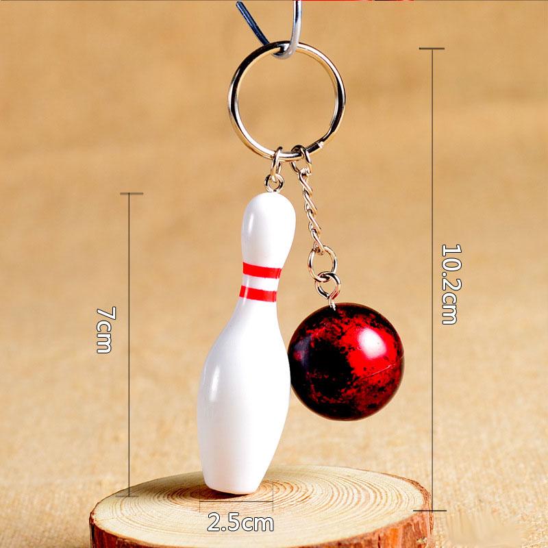 New Design Bowling metal Keychain Car Key Chain Key Ring Sports Keyring pendant For Man Women Gift #1-17164