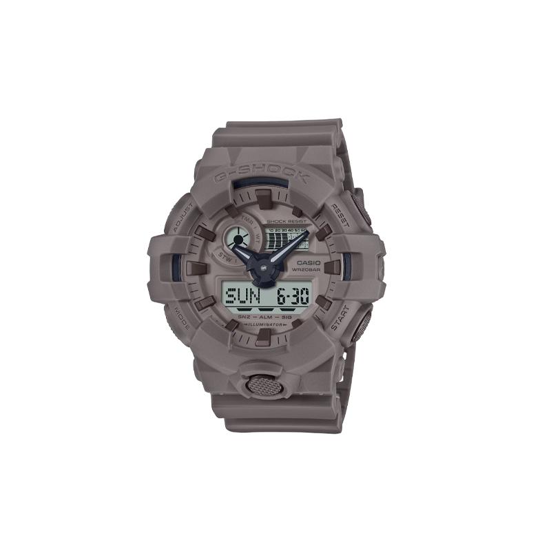 

Casio LCD/pointer dual display series G-SHOCK 200 meters waterproof quartz movement resin strap Japanese and Korean watch unisex gray GA-700NC-5AJF серый