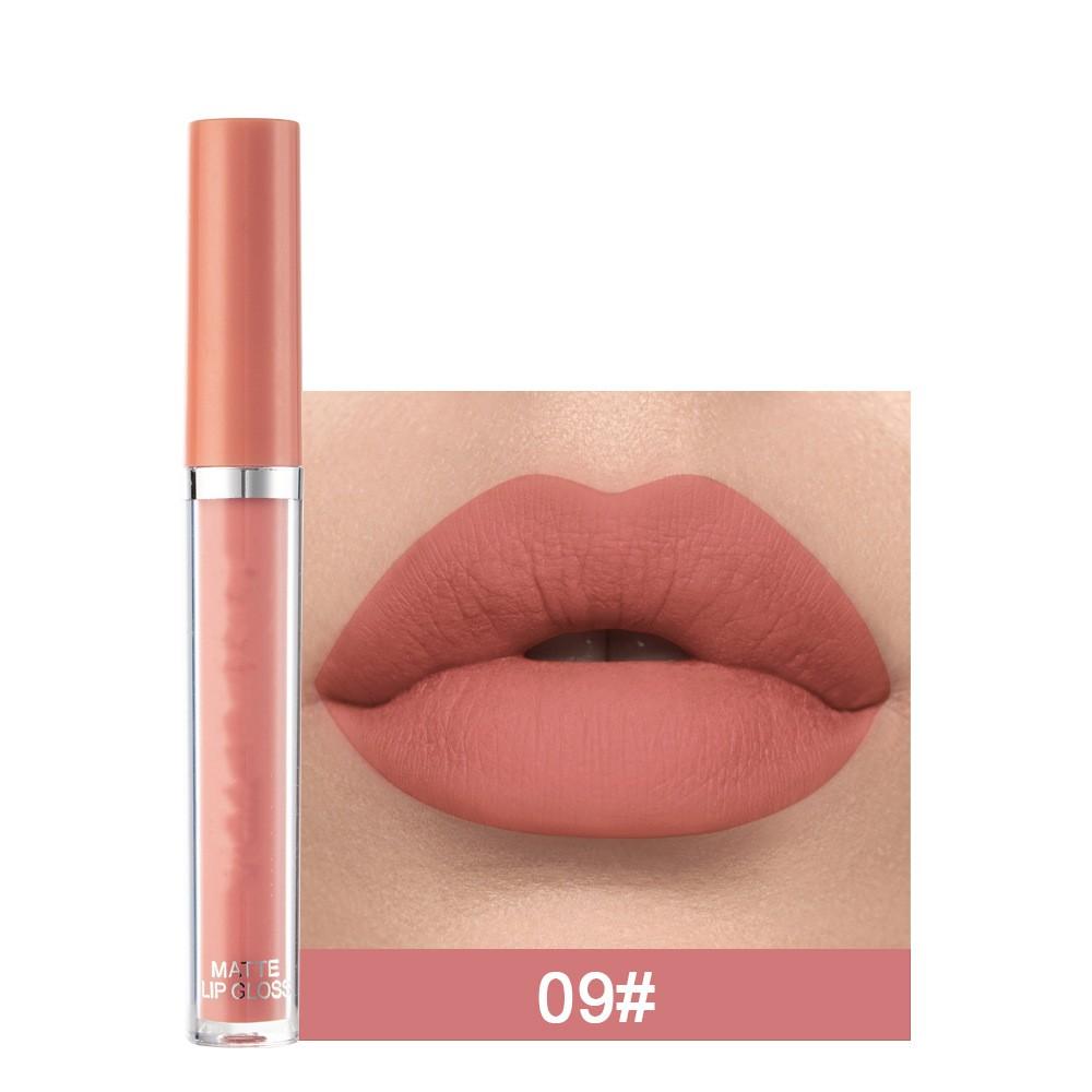 12 Farben Sexy Langanhaltender Samt-Matte Lipgloss Flüssiger Lippenstift Lippen-Make-up Frauen Schönheit Rot Nicht-Klebender Becher Wasserdichter Lipgloss