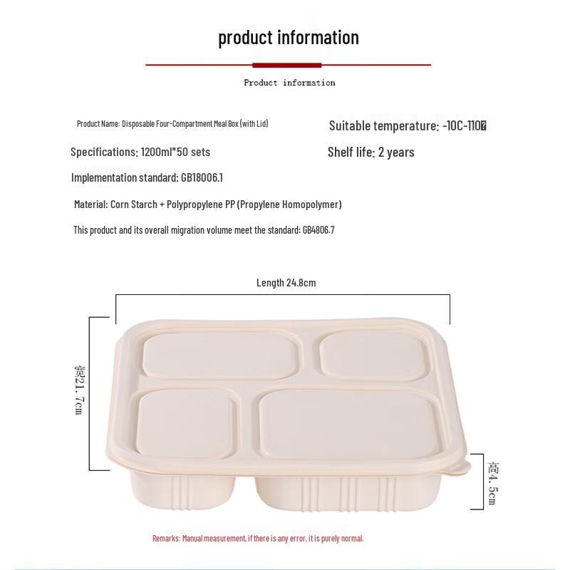 Fangcaodi Disposable Corn Starch Lunch Box