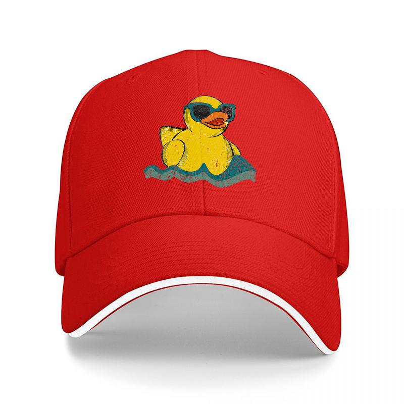 

Duckie Vibes Baseball Cap Featuring Cool Yellow Rubber Duck With Sunglasses On Black Hat For Fun And Fashionable Look Adjustable