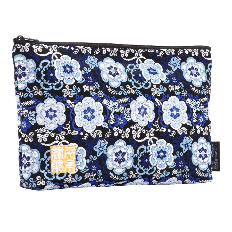 Senshishuin Nishijin Brocade Stamp Book Case by Ayaka Kuro Ruri Pouch/Shrine (Lined) (Medium Size)