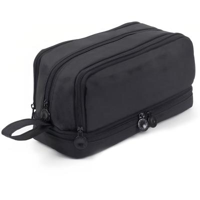 Pencil Case with Mesh Pockets and Double Zipper Perfect for Students and Black Large-capacity Closure, Professionals, (4 Pockets, Black)
