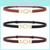 Elegant Women Pu Leather Thin Waist Belt With Letter Embellishments For Daily Wear