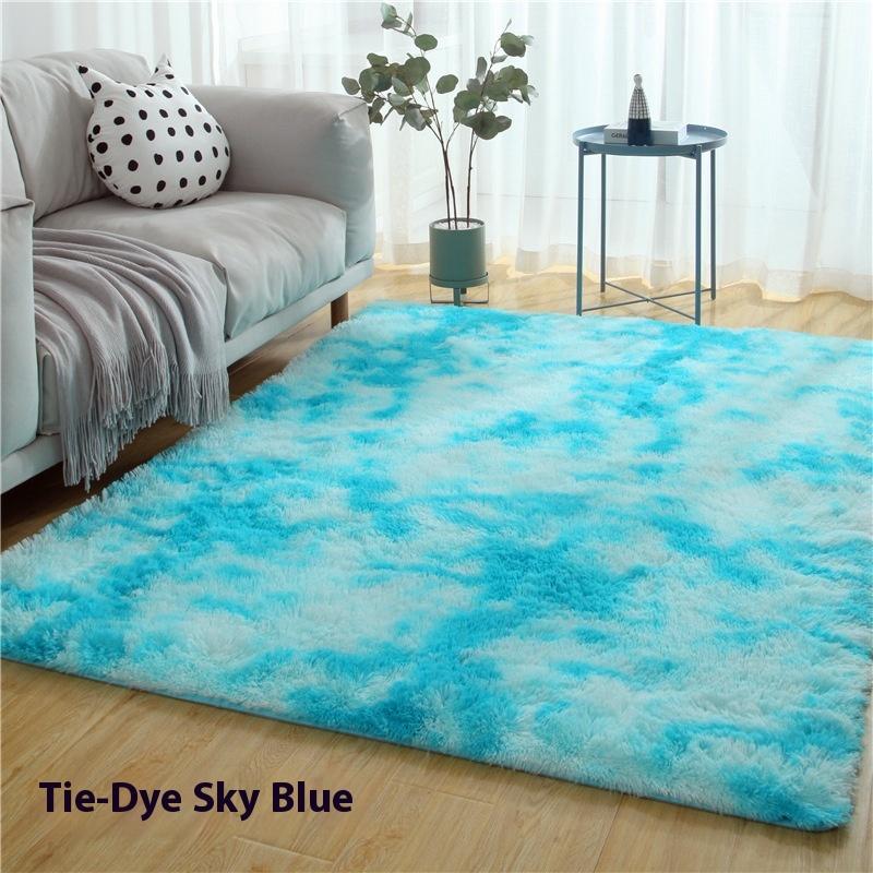 Modern Light Luxury Washable Living Room Carpet Bedroom Bedside Coffee Table Rug Gradient Long Hair Tatami Mat Home Decor