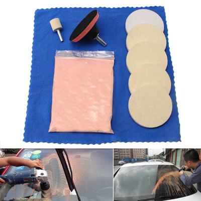 Kit de Pulido de Vidrio de Óxido de Cerio de 100g Removedor de Arañazos para Parabrisas + Almohadilla de 3" + Fieltro
