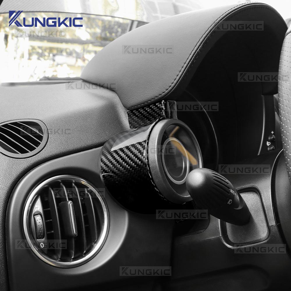 Für Abarth 595 695 595C 695C 2012-2020 2021 2022 2023 2024 Echter Trockener Hartcarbonfaser Aufkleber LHD Ladedruckanzeigenabdeckung Zierleiste