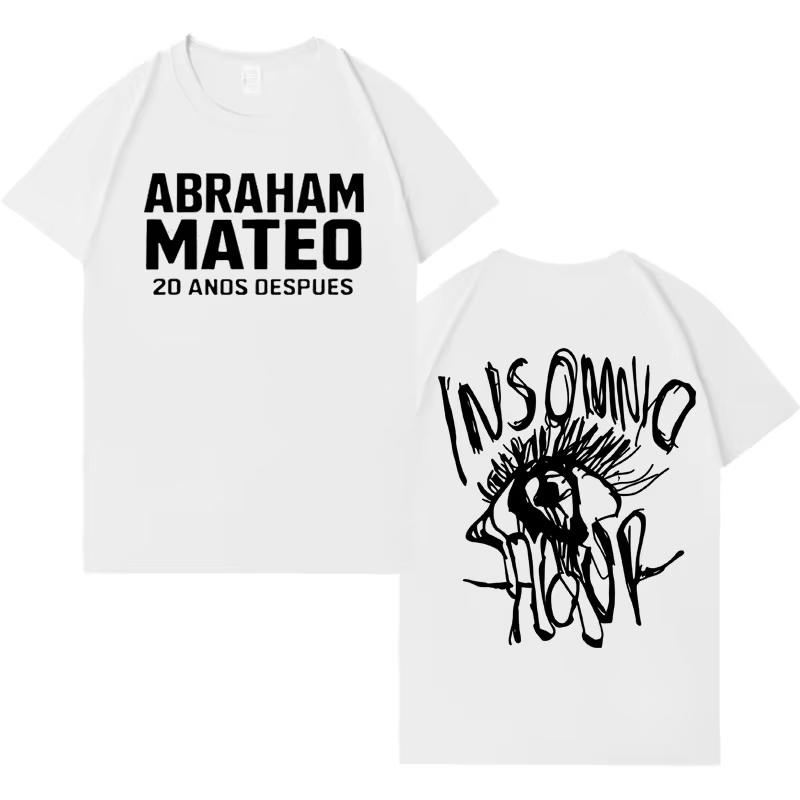 Singer Abraham Mateo New Album Tour Double Sided Print Tshrit Unisex Women High Quality Gothic Casual Hip Hop Tshrits Streetwear