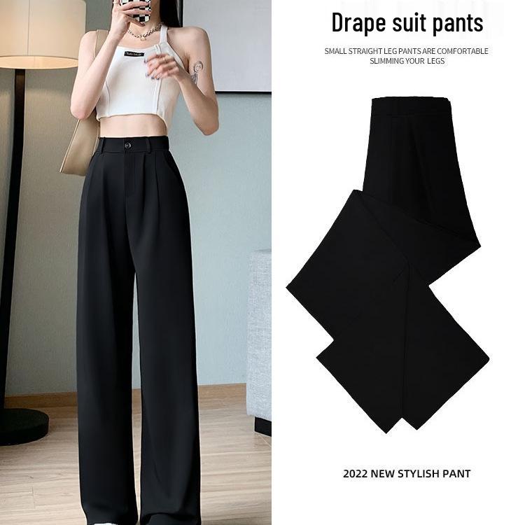 

Женские черные летние брюки широкого кроя: Легкий, Прямой крой, Модная драпировка. Small чёрный