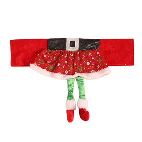 Christmas Chair Back Cover Christmas Chair Slipcovers Elf Santa Leg Shape Holidays