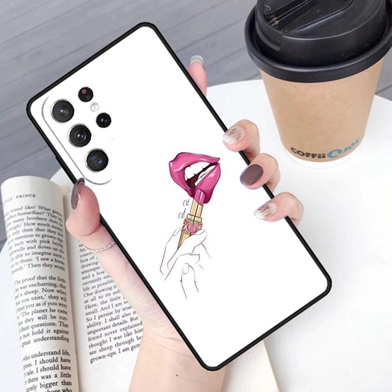 Lipstick Love Fashion phone case Cover For Samsung Galaxy S24 S25 Ultra S21 S22 Ultra S10E Note 10 Plus Note 20 FE S23