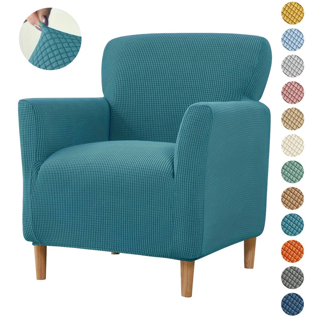 1Pc Armchair Cover Removable Stretch Tub Arm Chair Slipcover Solidastic Single Sofa Slipcovers For Study Bar Counter