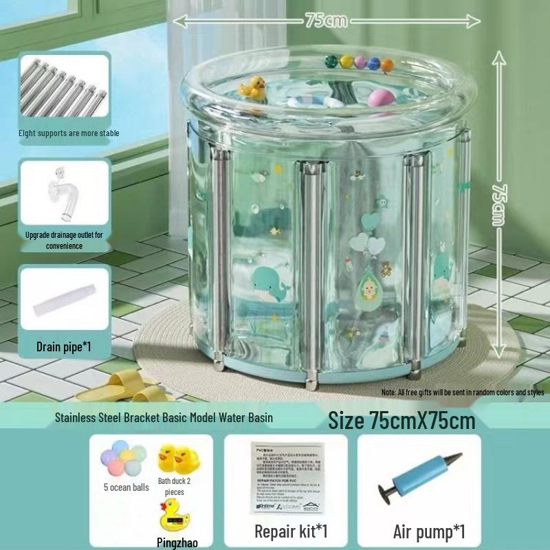Foldable Transparent Bathtub: Kids & Adults Swimming Bucket