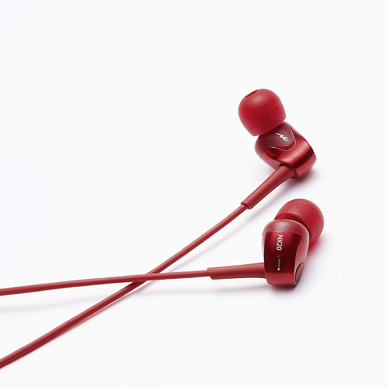 Radius HP-NX20 High-Resolution Audio Earphones: NeEXTRA Series, FLW Structure Driver, High-Resolution Wired In-Ear Headphones HP-NX20R (Red)