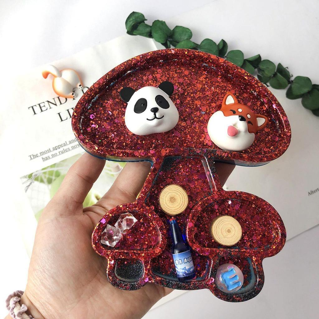Large and Small Mushroom Tray Silicone Mold DIY Handmade Irregular Mushroom Shape Jewelry Storage Tray Ashtray Mold Crafts Home Decor