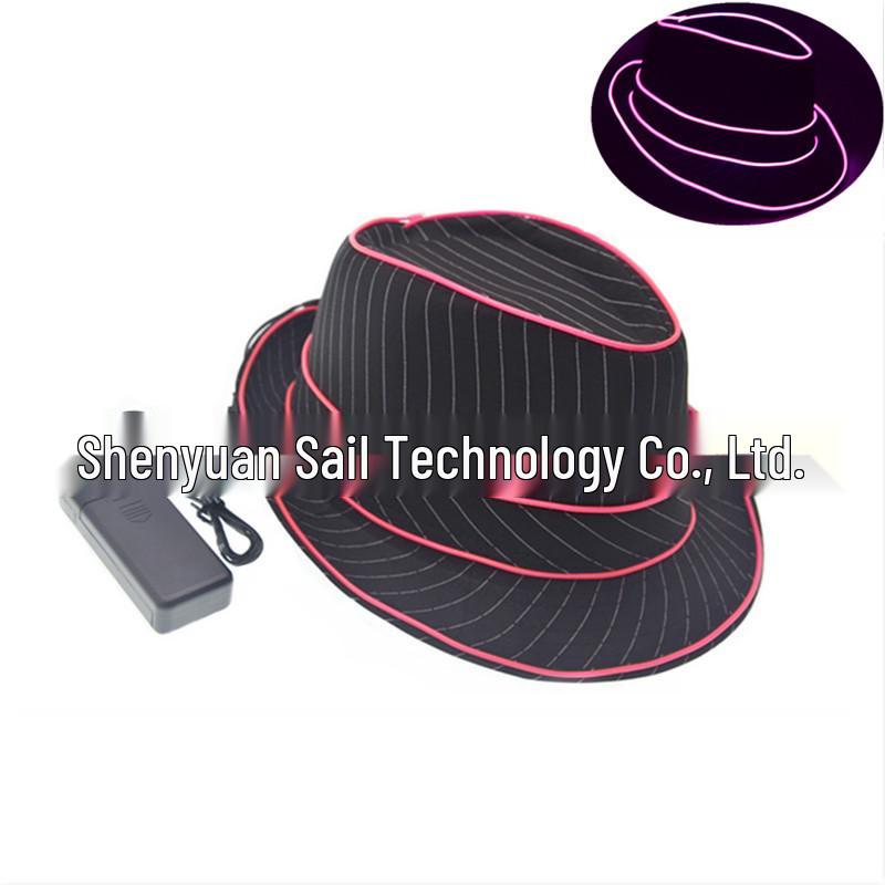 

Светодиодная светящаяся шляпа федора - Мигающий фестивальный модный аксессуар для маскарадов розовый