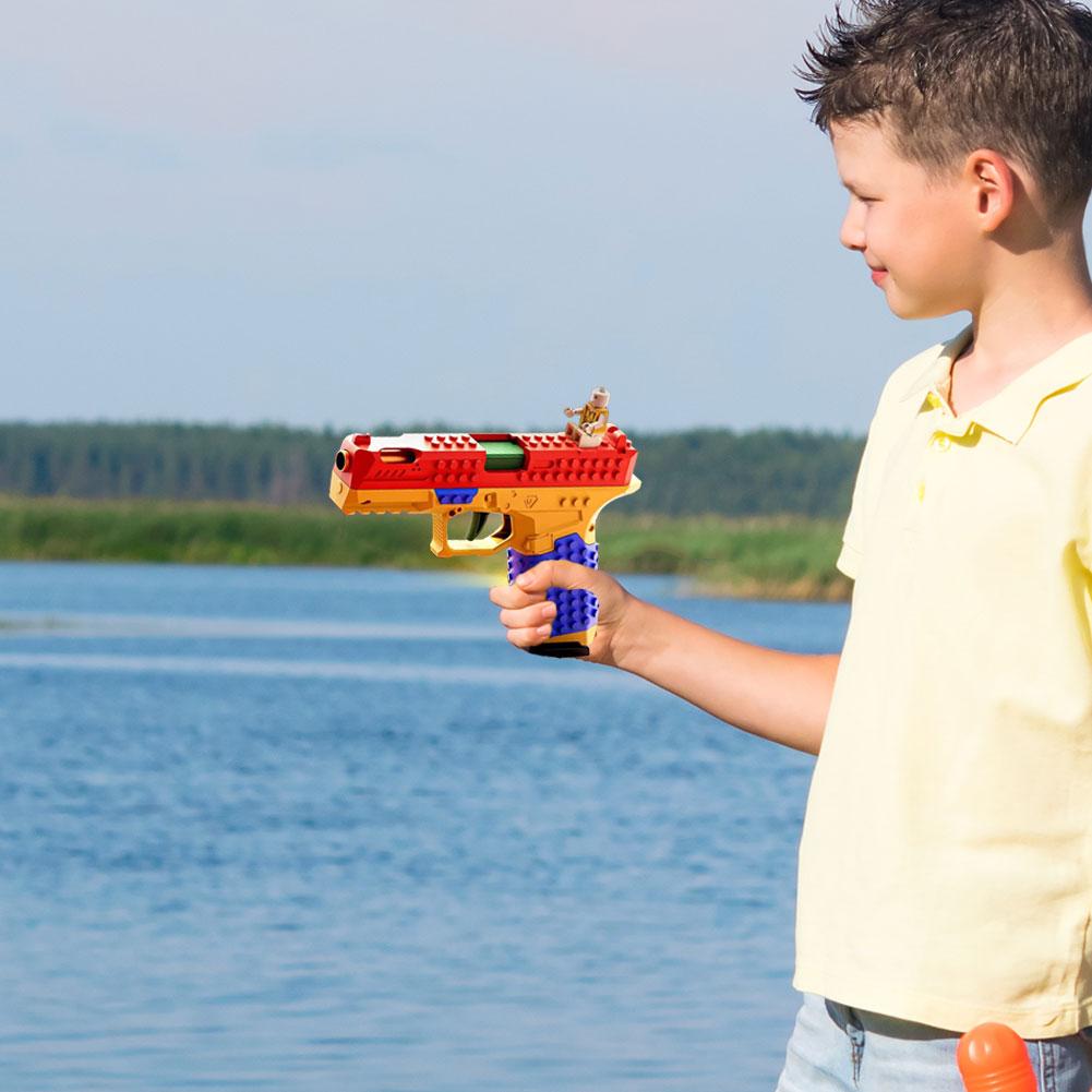 SIG17 Building Block Assembly Toy Gun Launches Toy Pistol Burst Shell Throwing DIY Soft Bullet Gun Science And Education Model