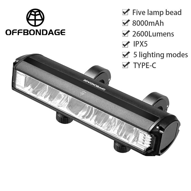 Luce per Bicicletta Luce Anteriore Bici 8000mAh Impermeabile Torcia Ricarica USB Lampada per Ciclismo MTB Strada Accessori