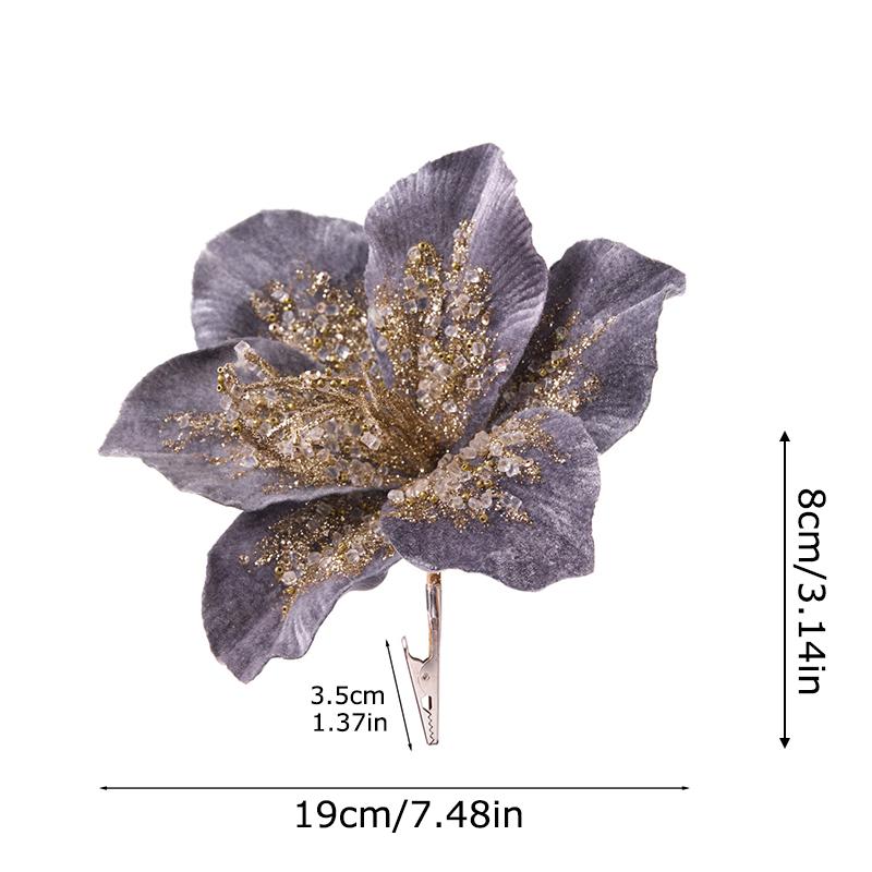 

1 шт. Бархатная ткань для рукоделия, Фестиваль, Имитация цветка лилии, Новогоднее украшение, Фестиваль, Рождество, Свадебная подвеска серый/фиолетовый