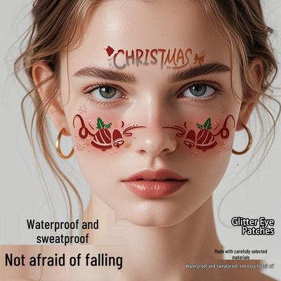 Waterproof Cross-border Christmas Tattoo Stickers: Cute, Sweatproof, and Anti-reflective Face Makeup