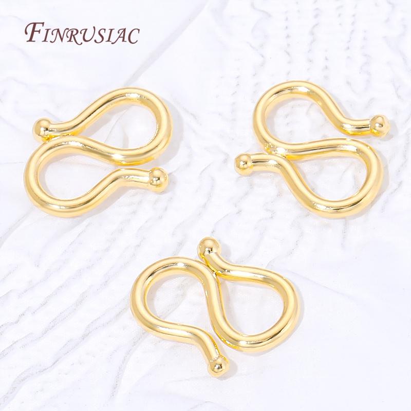 18K Gold Plated S Hook Clasp,Necklace Clasp Connectors,DIY Jewelry Making Findings For Bracelets Necklaces Accessories