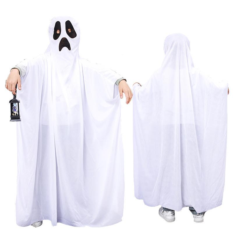 Halloween cape party cos white dress masquerade kids adult funny ghost cape