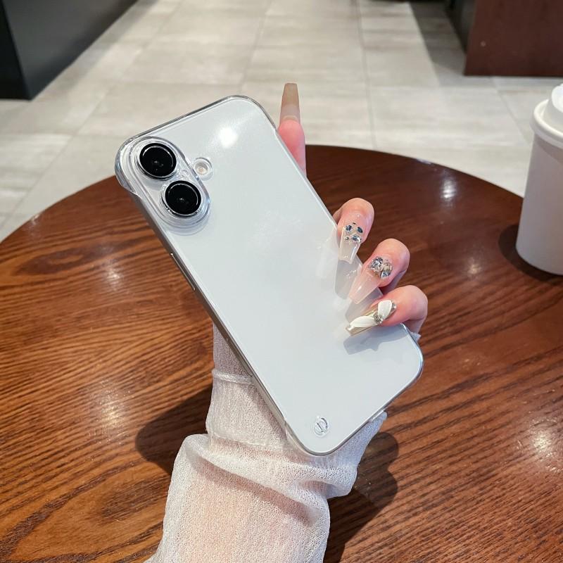 

Подходит для Apple 16, прозрачный и простой чехол для мобильного телефона, iPhone15, гальванизированная пленка для линз из ПК без рамок, 14, устойчивая к падениям, жесткая защитная пленка iPhone 11