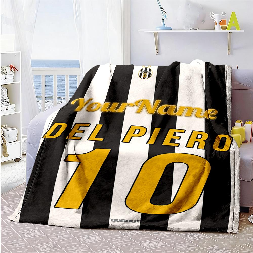Juventus Customize Your Name Blanket Multi-purpose Customizable Blanket Comfortable Throw For Office Chair Livingroom Living Room Couch