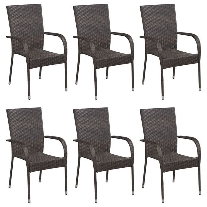 VidaXL Ensemble de Salle à Manger de Jardin 7 pcs Mobilier à Dîner de Terrasse Table et Chaises de Repas de Patio Extérieur 3072501