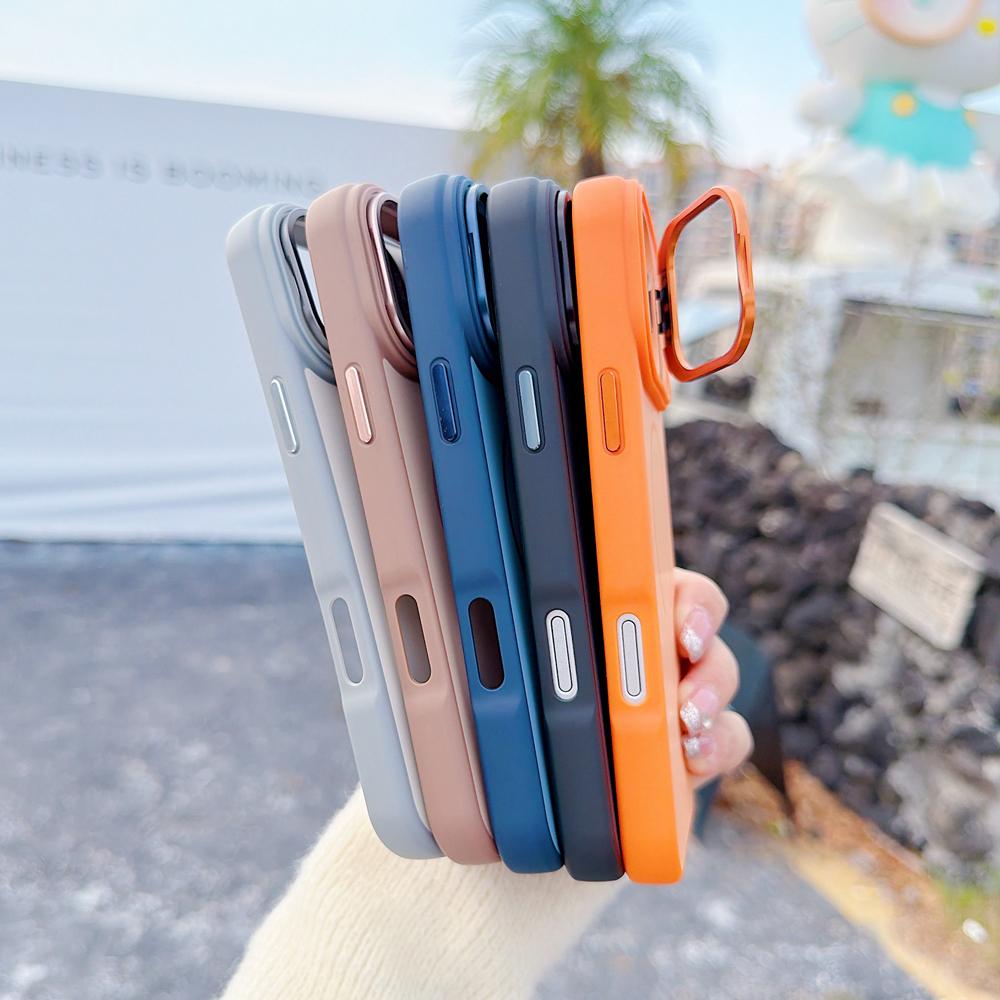 KEYSION Matte Skin Feel Lens Stand Phone Case for Magsafe for iPhone 17 Pro Max Magnetic Wireless Charging Shockproof Back Cover