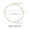 Boho Colorful Crystal Beaded Gold Plated Clavicle Necklace For Women