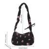 Women's Bags 2026 Summer Canvas Pleated Handbags Armpit Bag Korean Floral Bow Printed Zipper Tote Bag Female Small Shoulder Bag