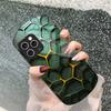 Cool Honeycomb Color For Iphone 11 12 13 14 15 16 Pro Max Plus Mini 7 8 Se 2020 X Xs Xr Elliptical Tempered Glass Phone Case