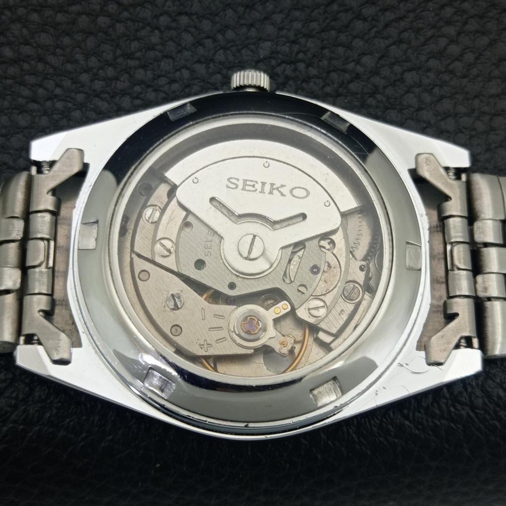 REFURBISHED SEIKO 5 AUTOMATIC 6309A VINTAGE JAPAN MENS BLACK WATCH A442493-4