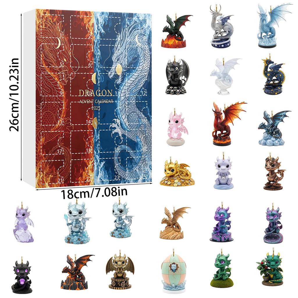 

Water Fire Dragon Christmas Advent Calendar With Acrylic Flat Ornaments For Holiday Decor And Gift Giving