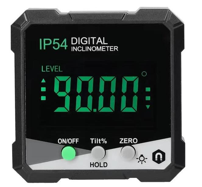 

Digital Electronic Level & Angle Gauge - 4×90° Magnetic Inclinometer with LCD Backlight, Single-Side Magnetic Design